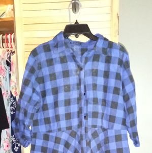 Buffalo plaid shirt dress